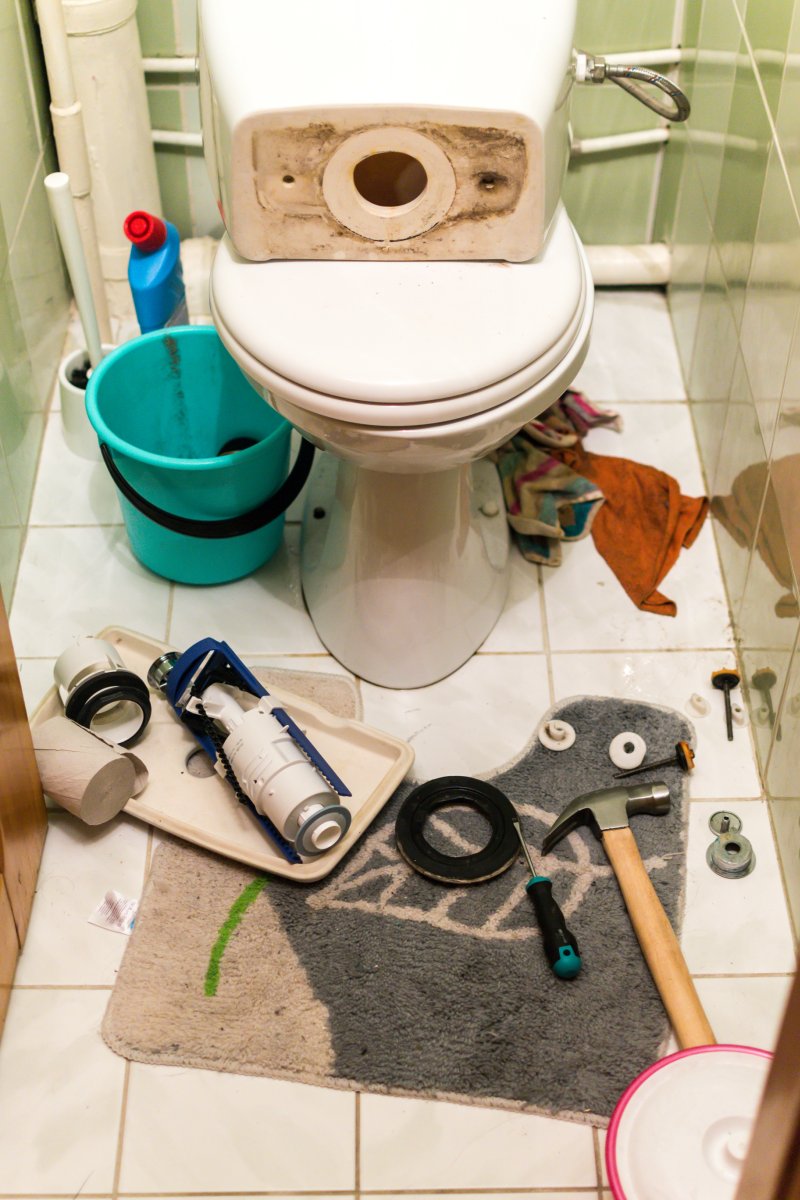 New toilet being installed in a Battersea bathroom