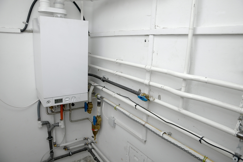 Central heating system being power flushed in Battersea